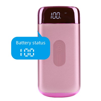 New arrival shinny 10000mah power bank with wireless charger LED power display indicator